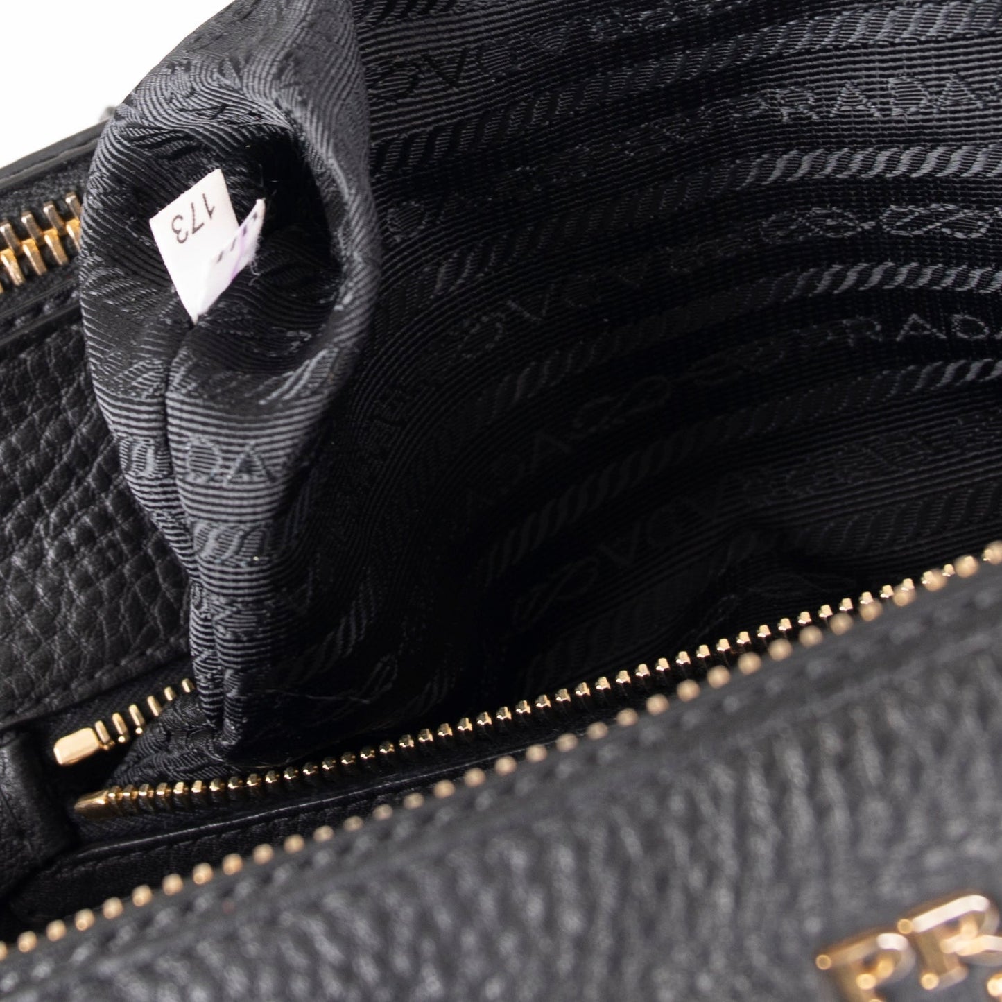 Prada Black Vitello Daino Double Zip Tote