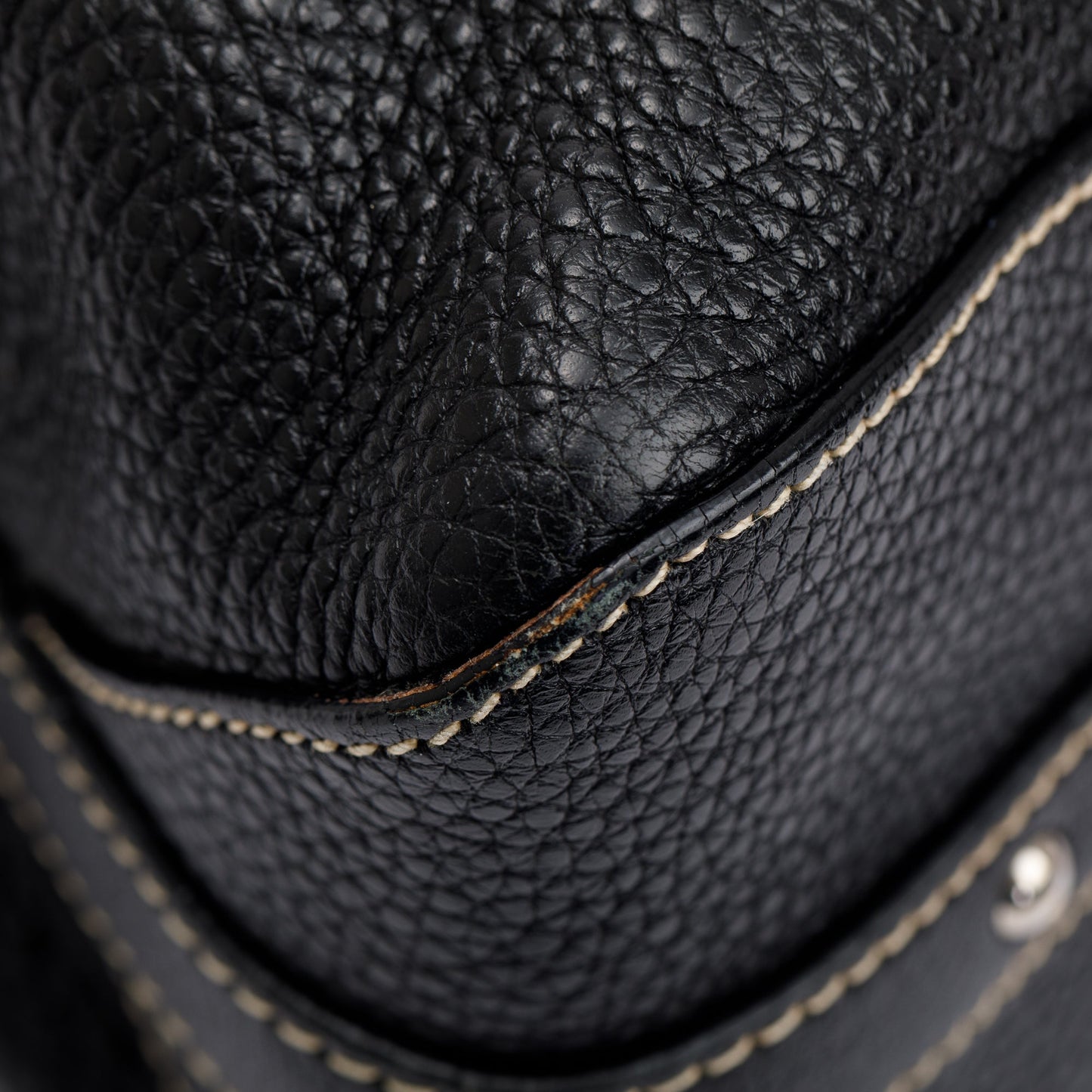 Prada Black Vitello Daino Leather Rope Hobo Bag