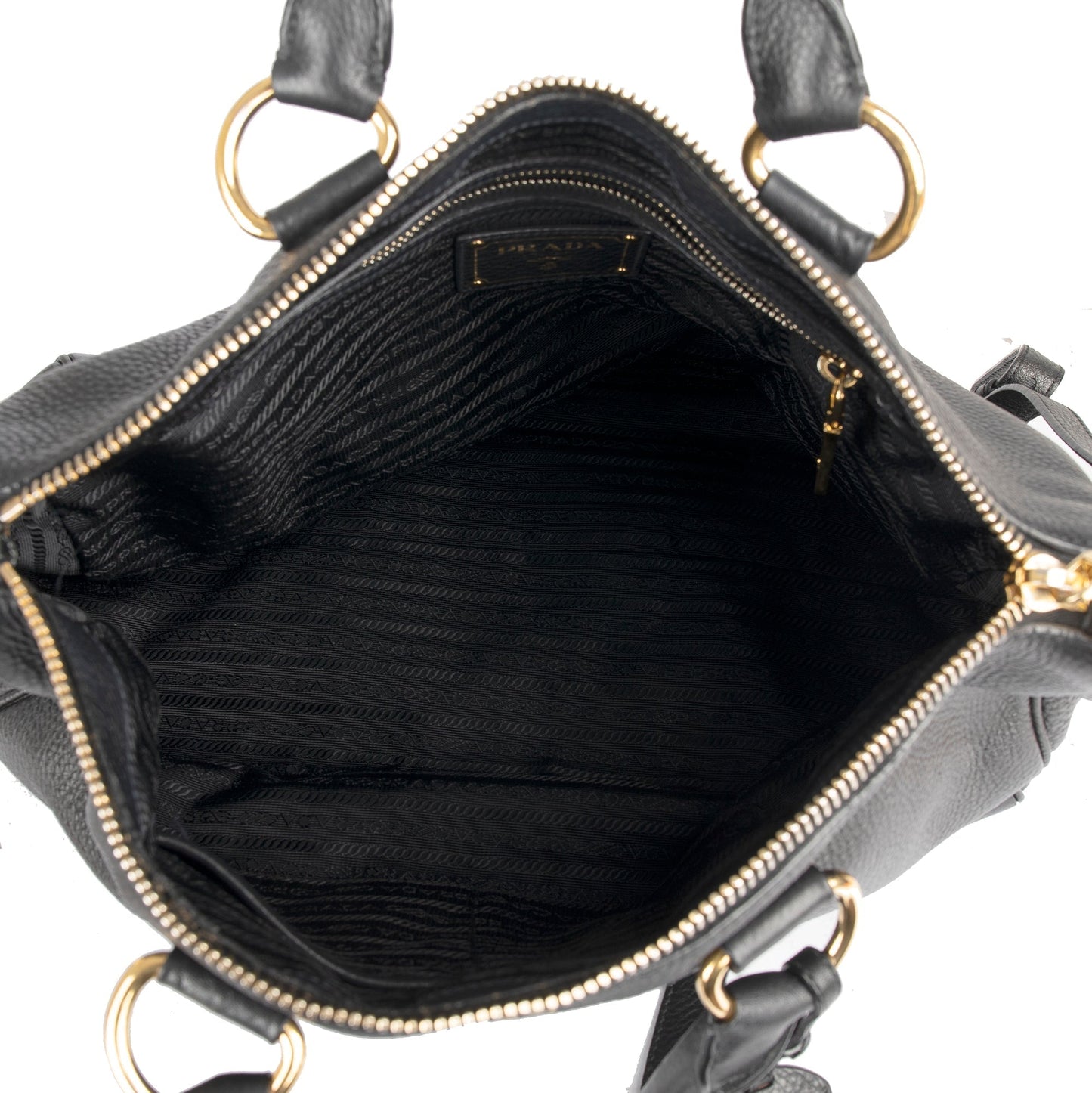 Prada Black Vitello Daino Tote