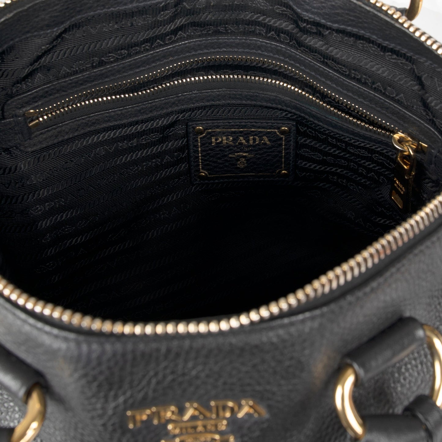 Prada Black Vitello Daino Tote