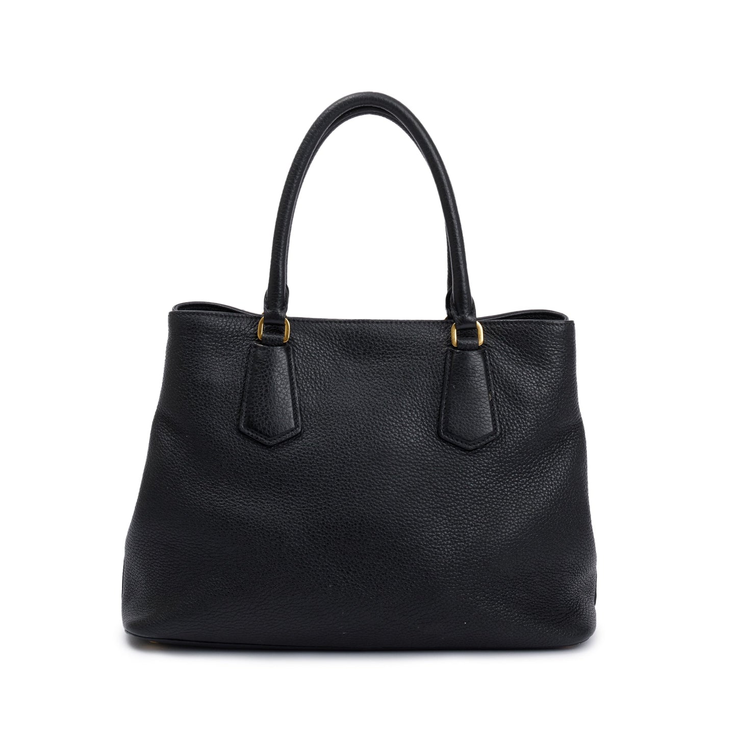 Prada Black Vitello Phenix Convertible Tote