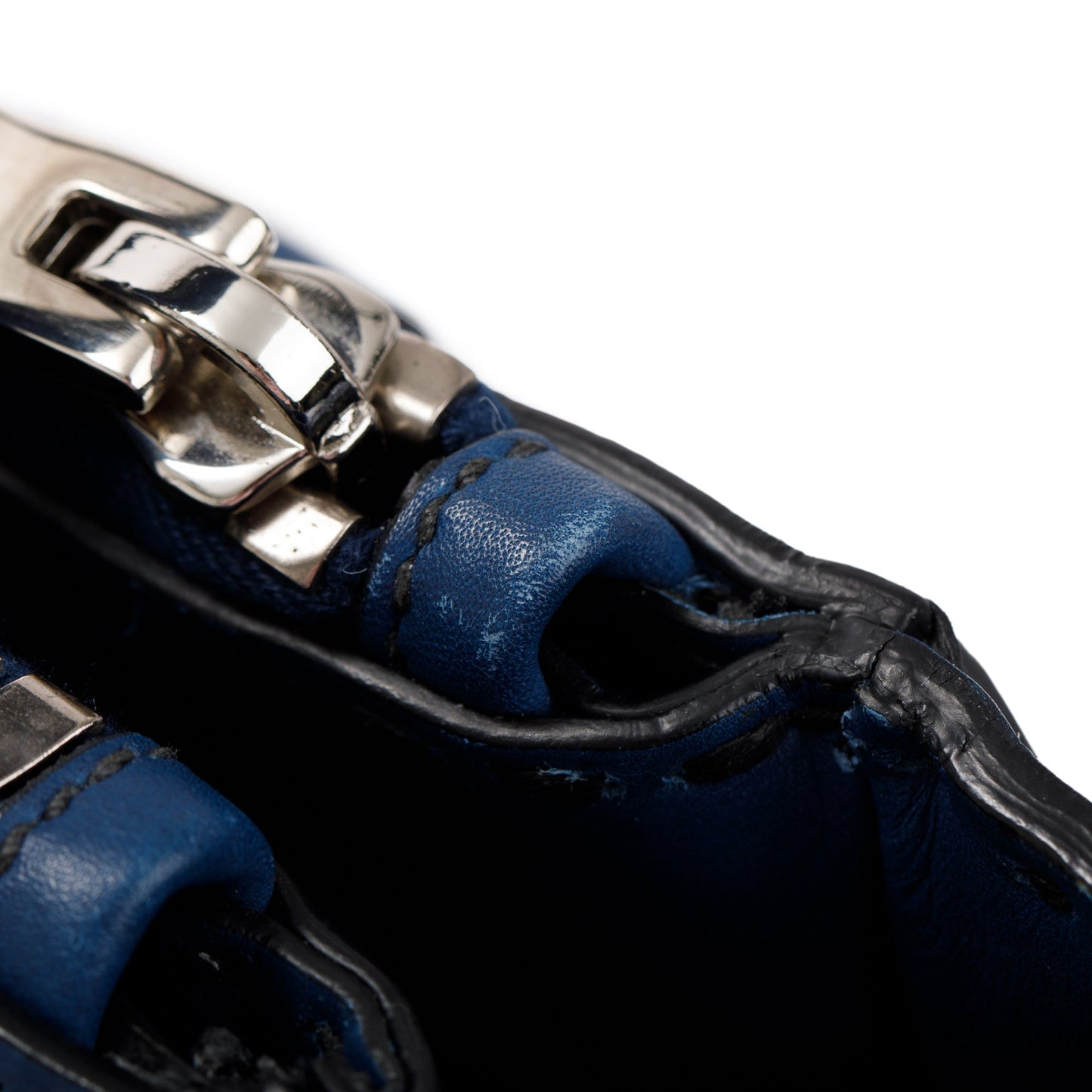 Prada Blue City Calf Small Twin Pocket Tote