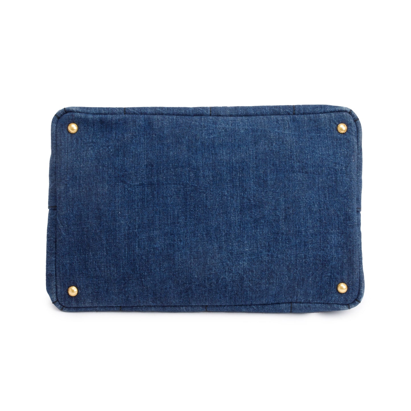 Prada Blue Denim Logo Canapa Large Tote