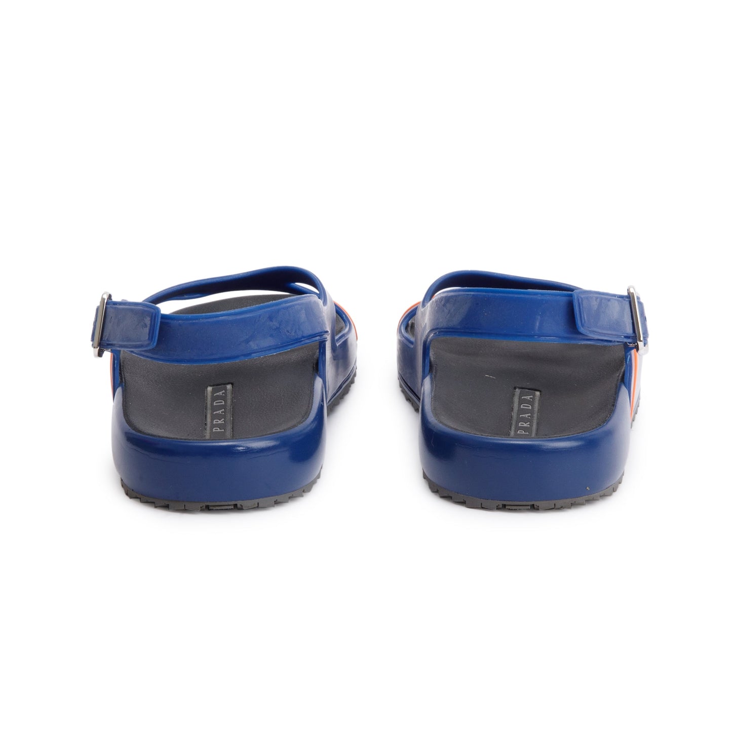 Prada Blue Rubber Sling Back Sandals, Size 6