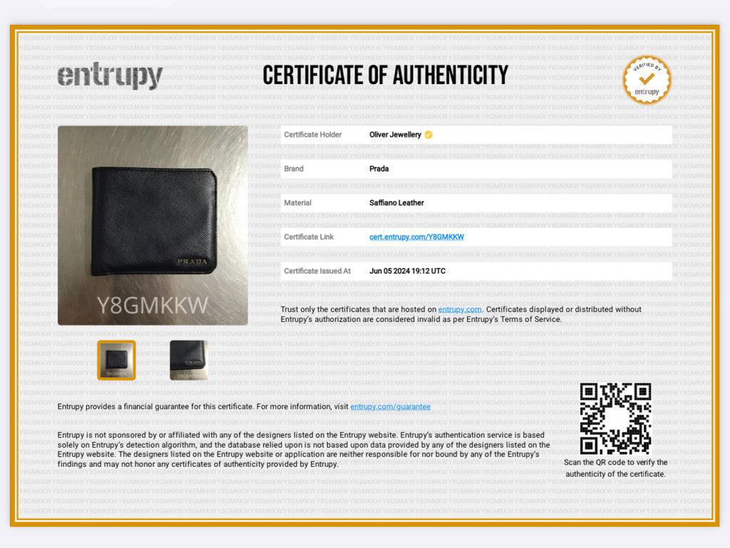 Prada Blue Saffiano Leather Bi-Fold Wallet