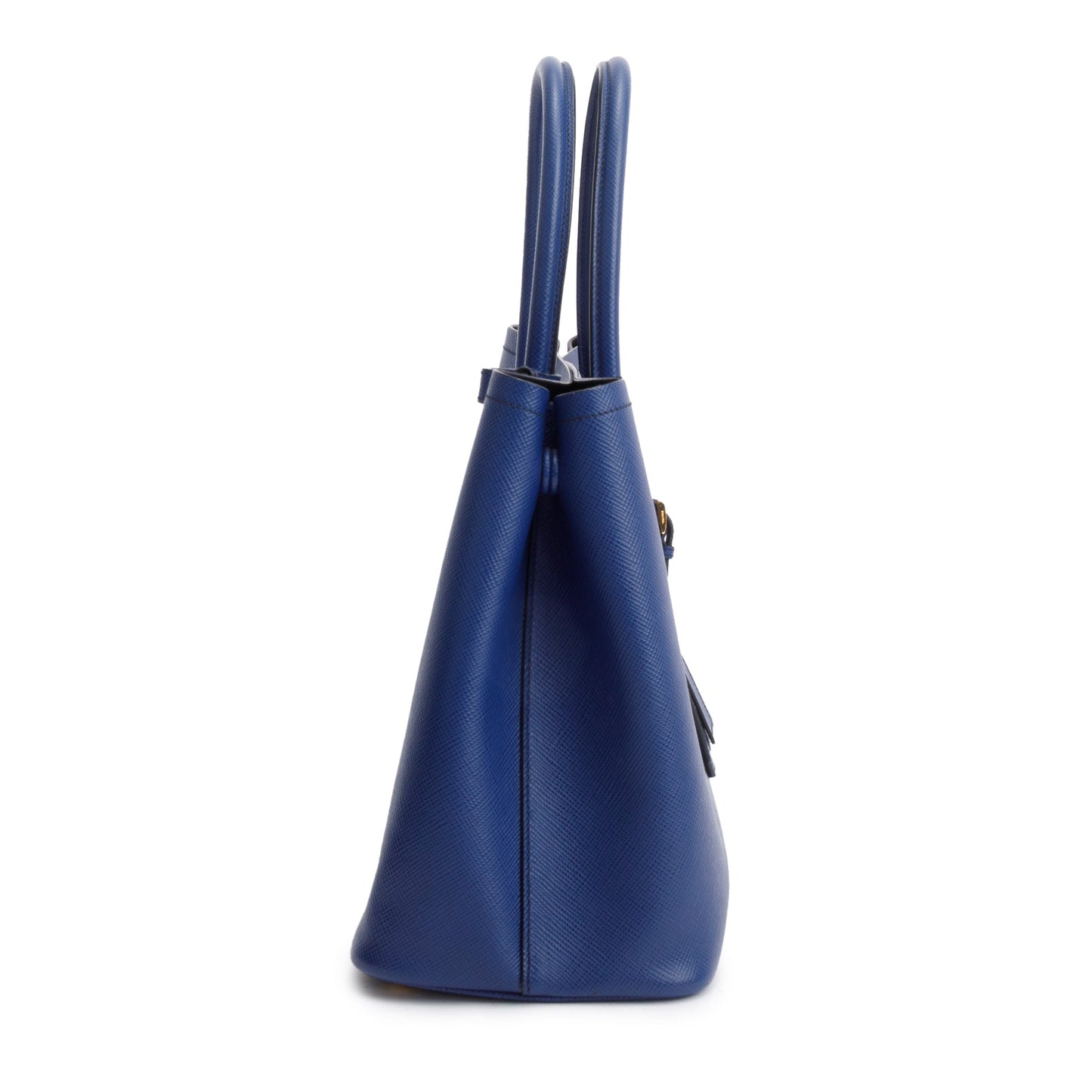 Prada Blue Saffiano Lux Medium Cuir Double Tote