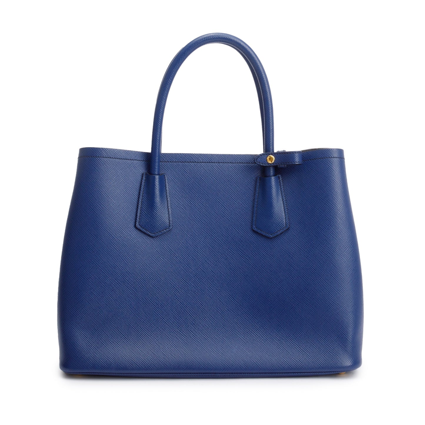 Prada Blue Saffiano Lux Medium Cuir Double Tote