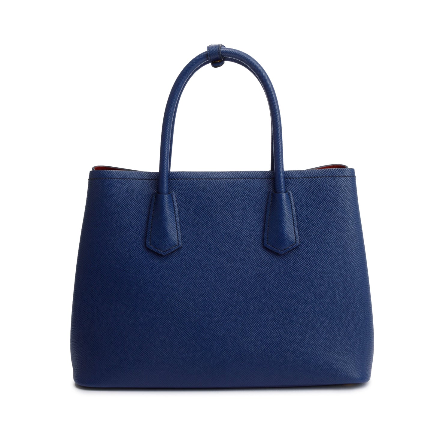 Prada Blue Saffiano Lux Medium Cuir Double Tote