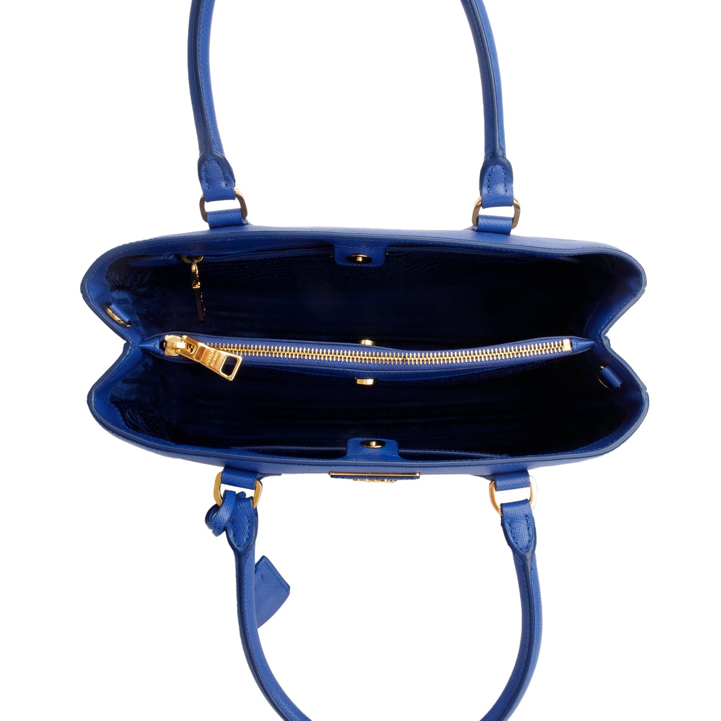 Prada Blue Saffiano Lux Medium Galleria Zip Tote