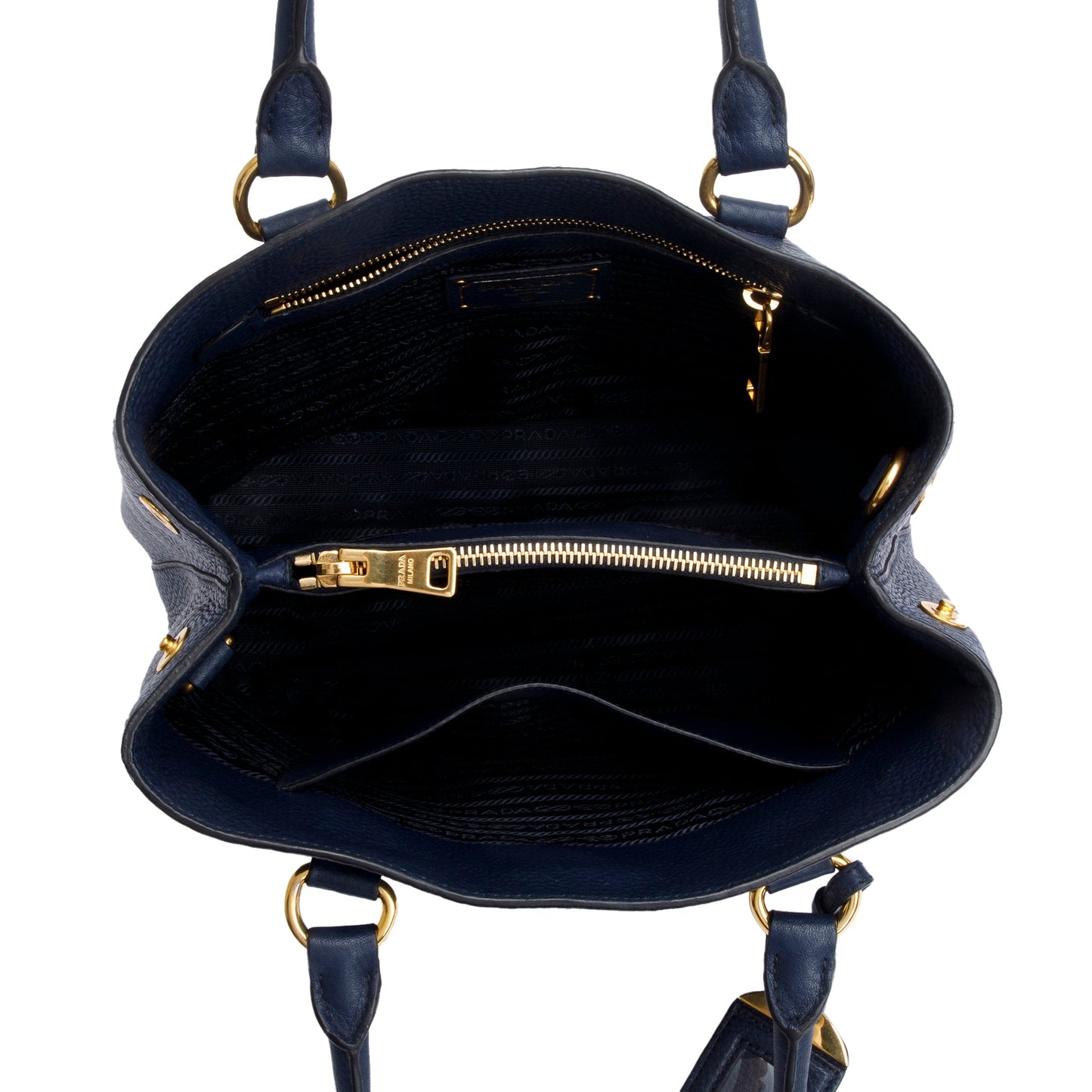 Prada Blue Vitello Daino Medium Galleria Tote