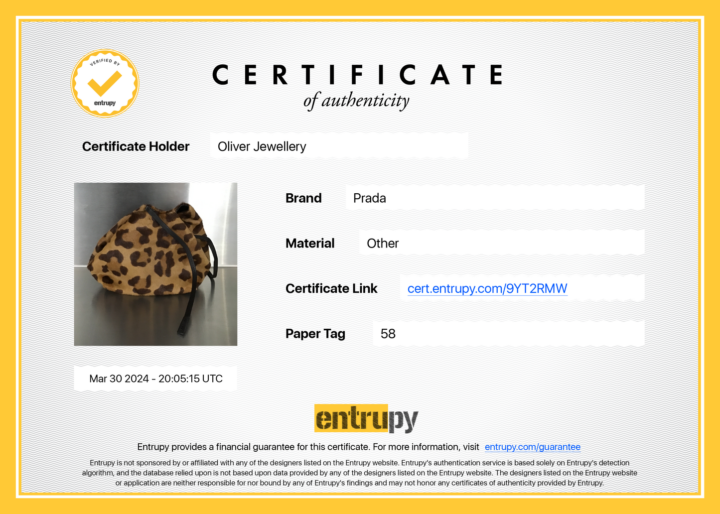Prada Brown Cavallino Leopard Print Ring Handle Bag