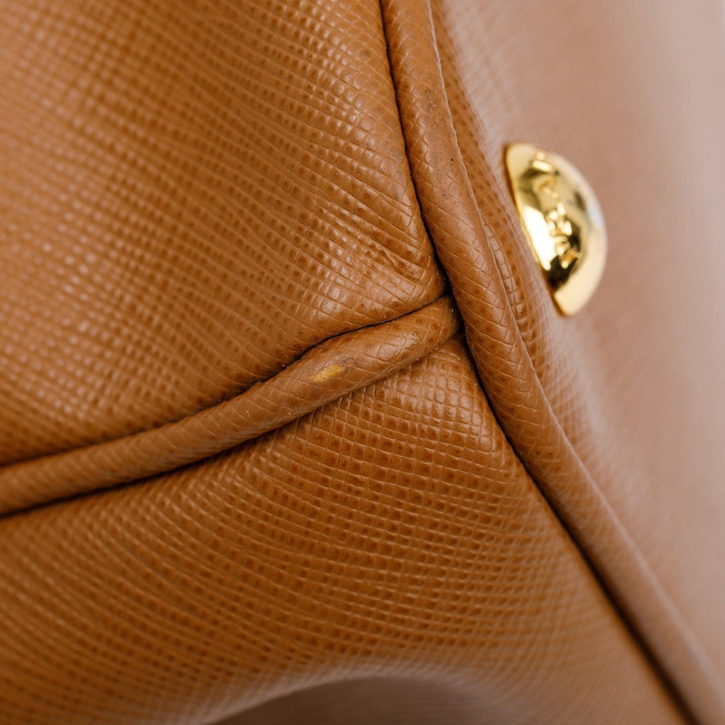 Prada Brown Saffiano Lux Medium Double Zip Galleria Tote