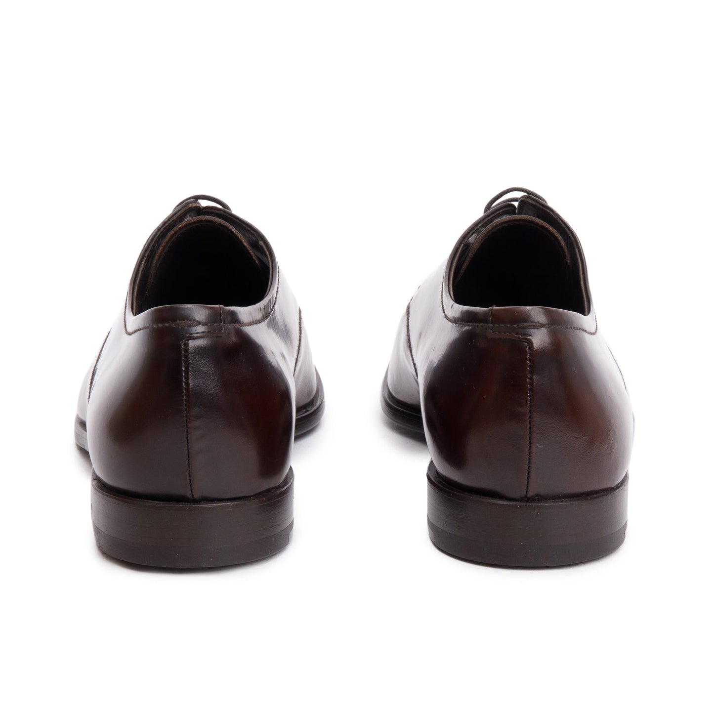 Prada Brown Spazzolato Leather Laced Oxford Men's Shoes, Size 6