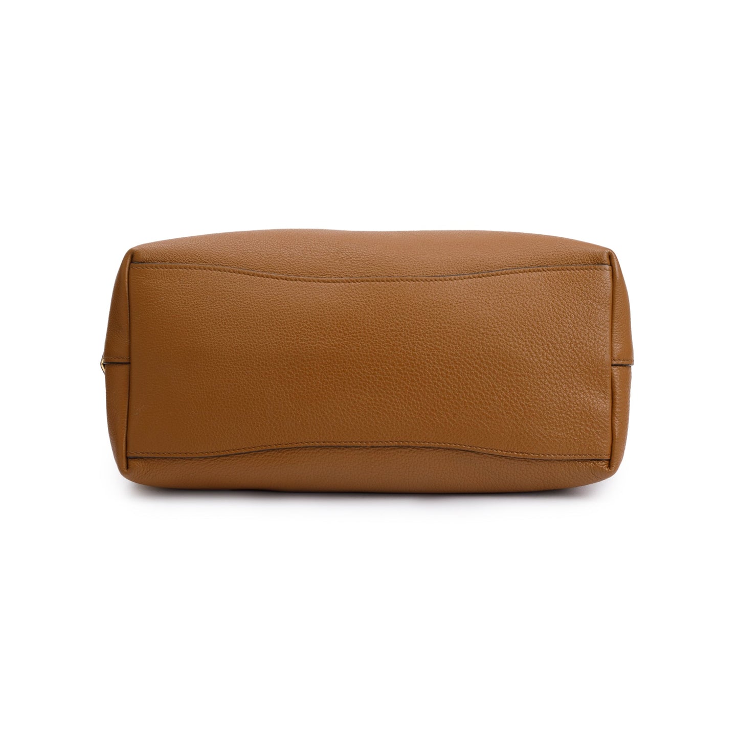 Prada Brown Vitello Daino Medium Logo Hobo Bag