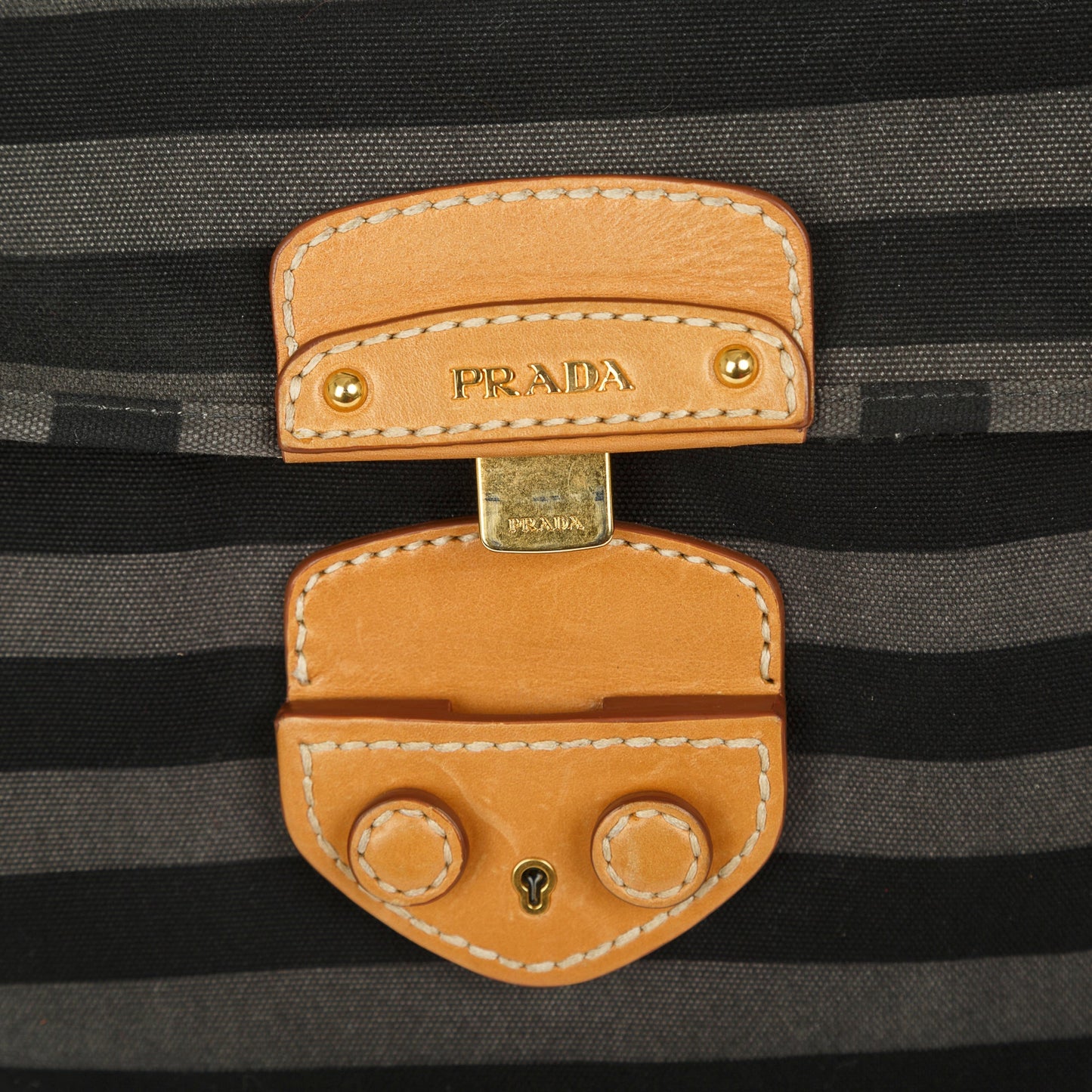 Prada Canapa Stripe Messenger Bag