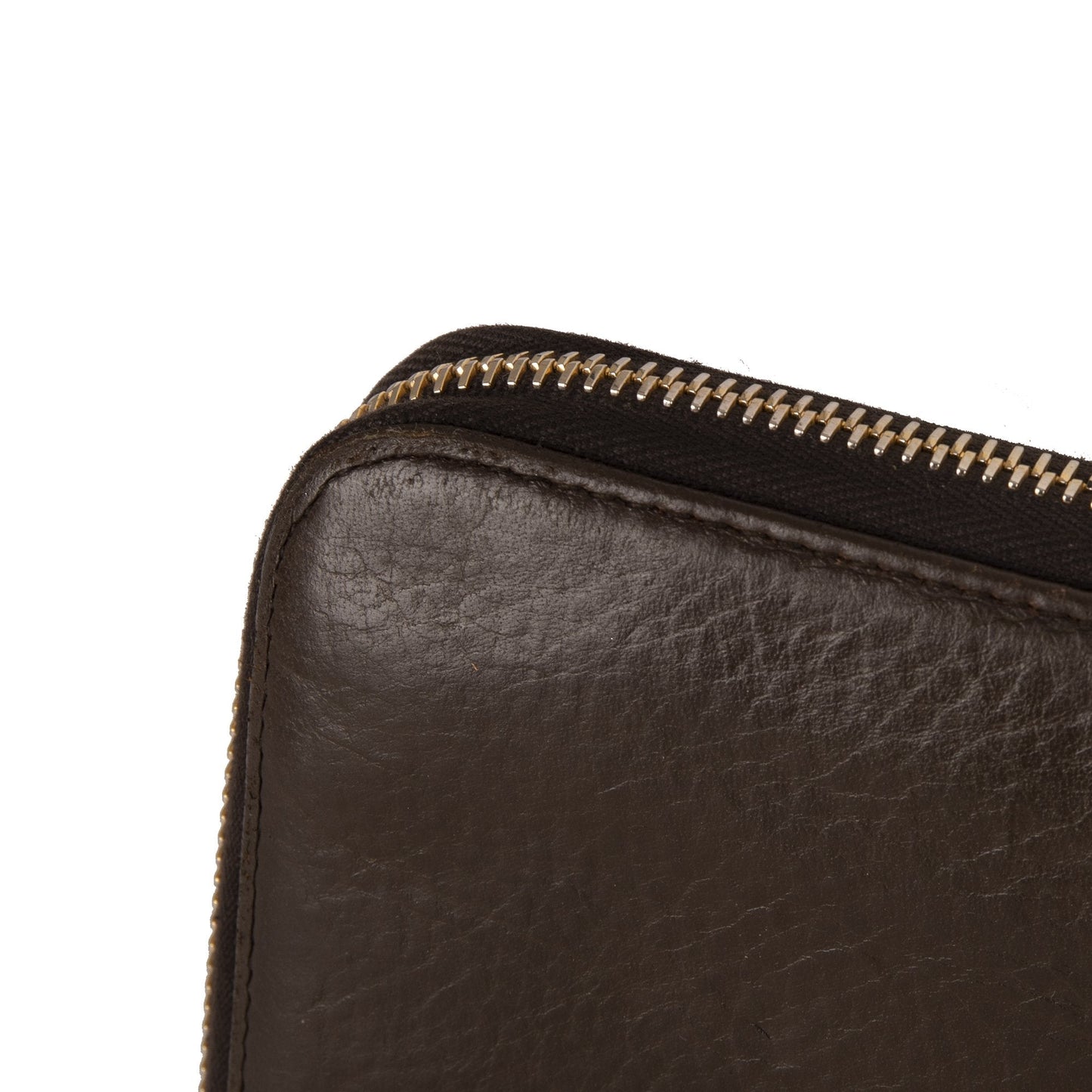 Prada Cervo Leather Continental Zip Wallet