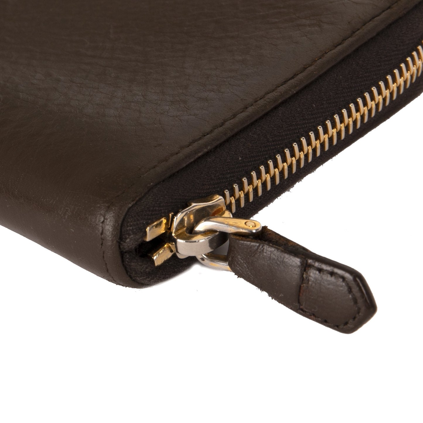 Prada Cervo Leather Continental Zip Wallet