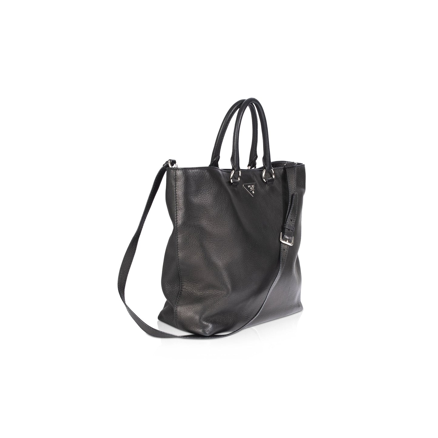 Prada Cervo Leather Shopping Tote