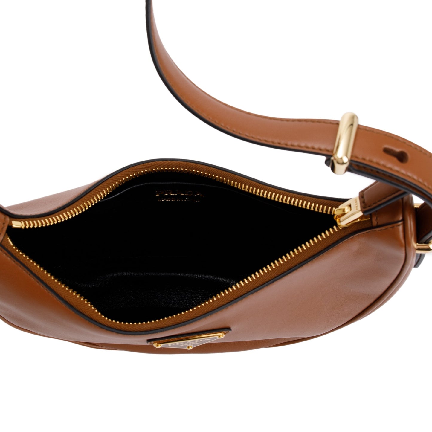 Prada Cognac Nappa Leather Arque Shoulder Bag