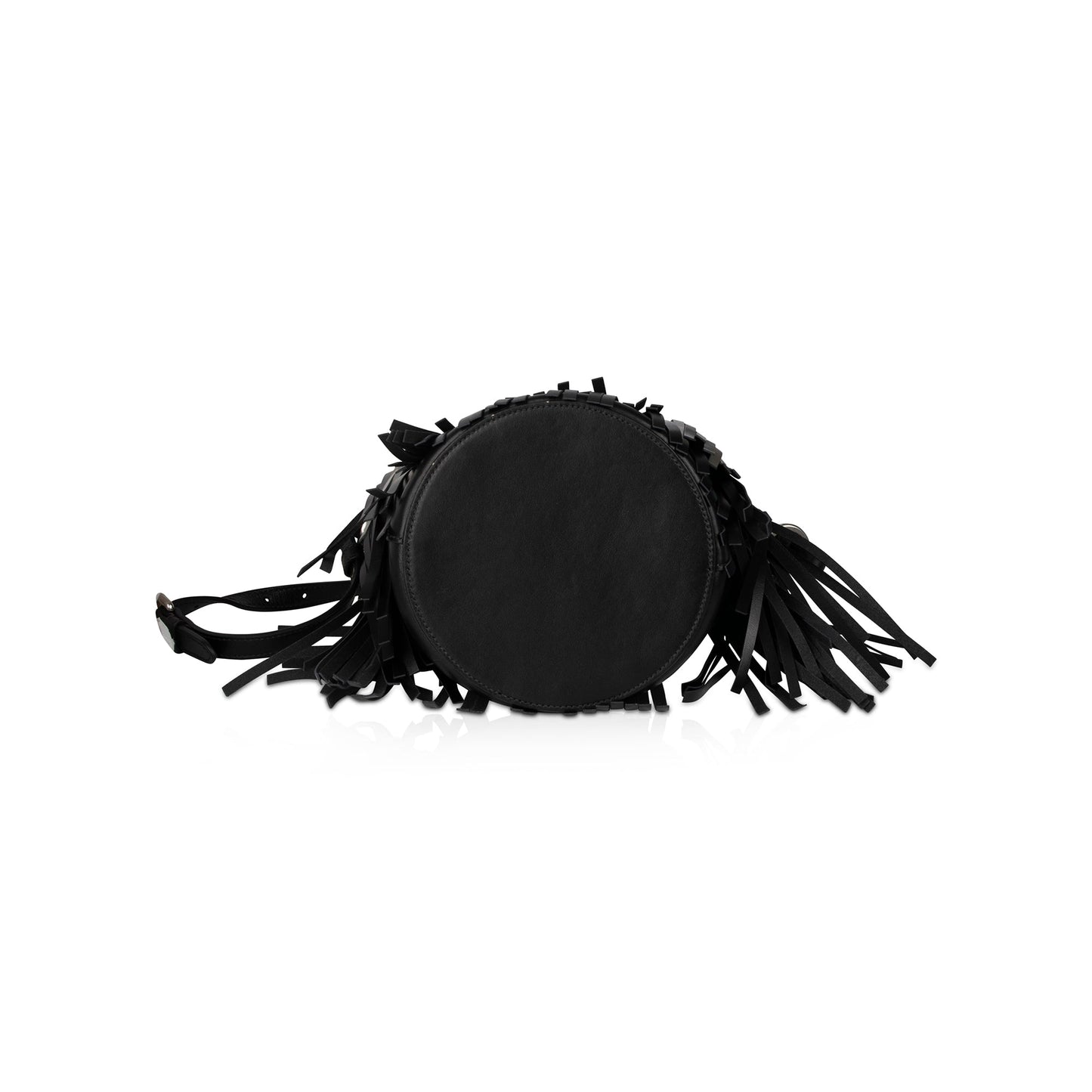 Prada Fringe Embellished City Calf Folk Bucket Bag