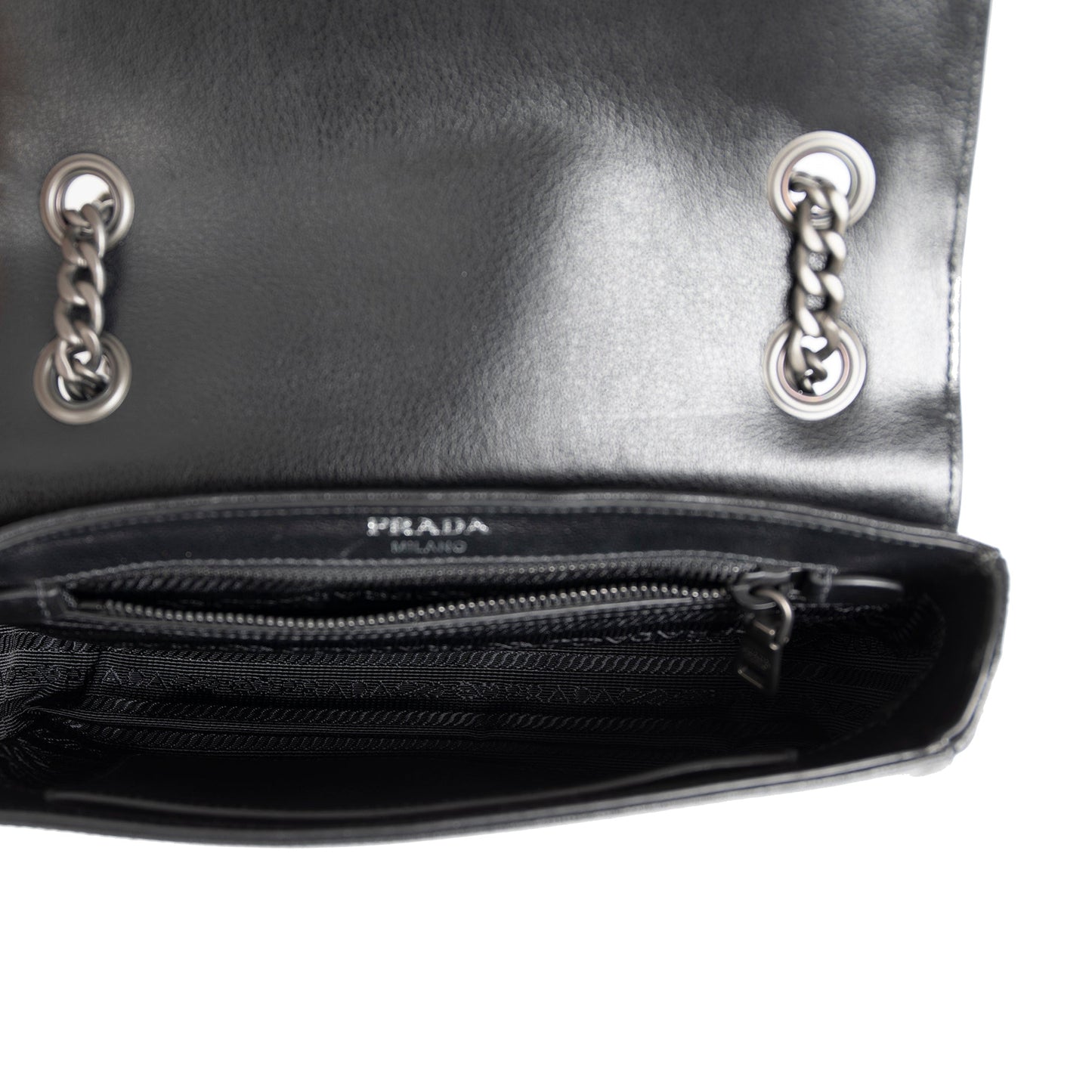 Prada Glace Calf Studded Crossbody Bag
