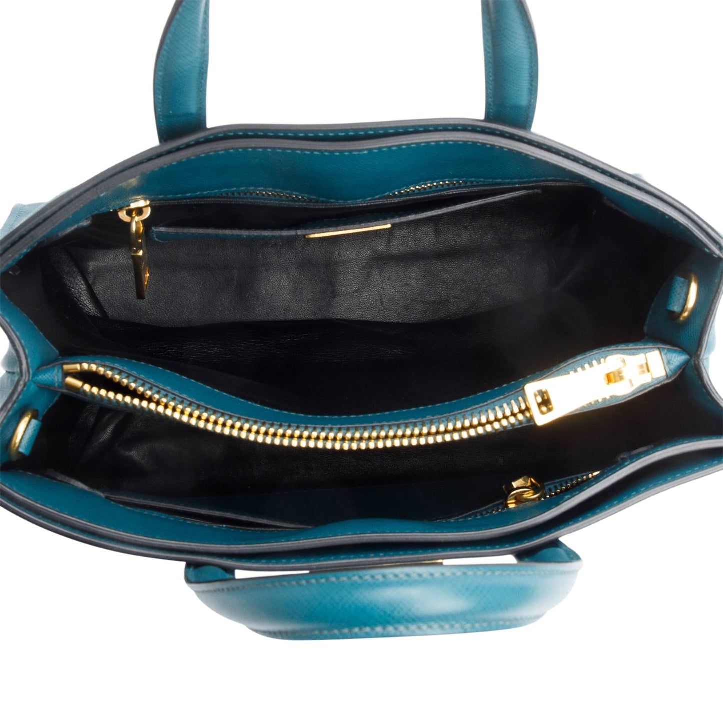 Prada Green Saffiano Soft Triple Pocket Convertible Tote