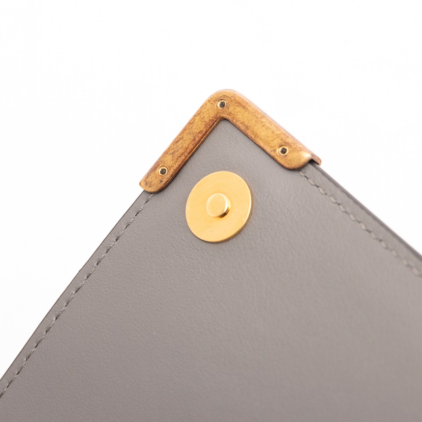 Prada Grey City Calf Cahier Wallet on Chain