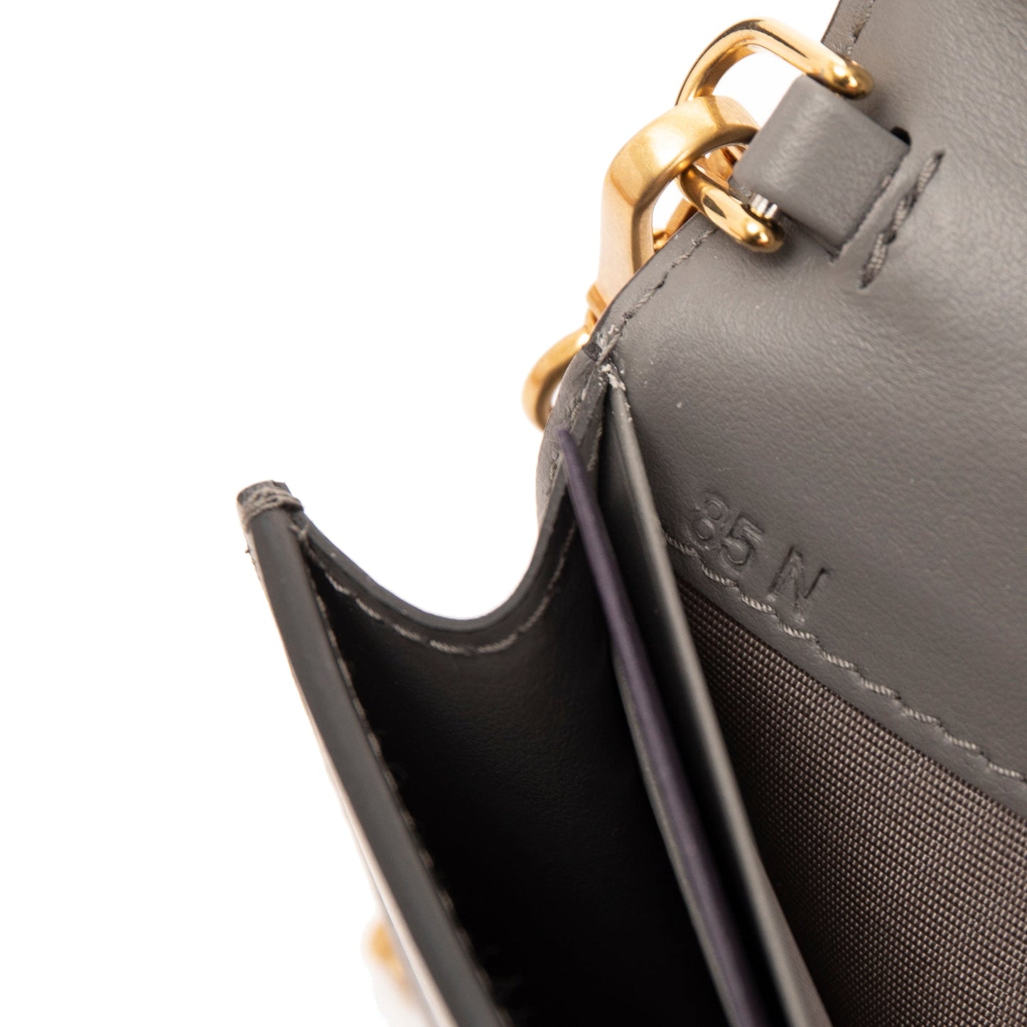 Prada Grey City Calf Cahier Wallet on Chain
