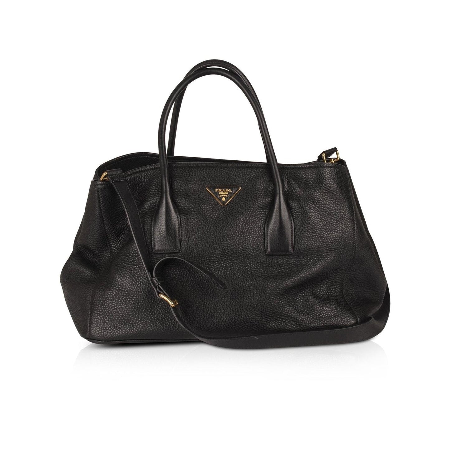 Prada Large Black Vitello Daino Tote
