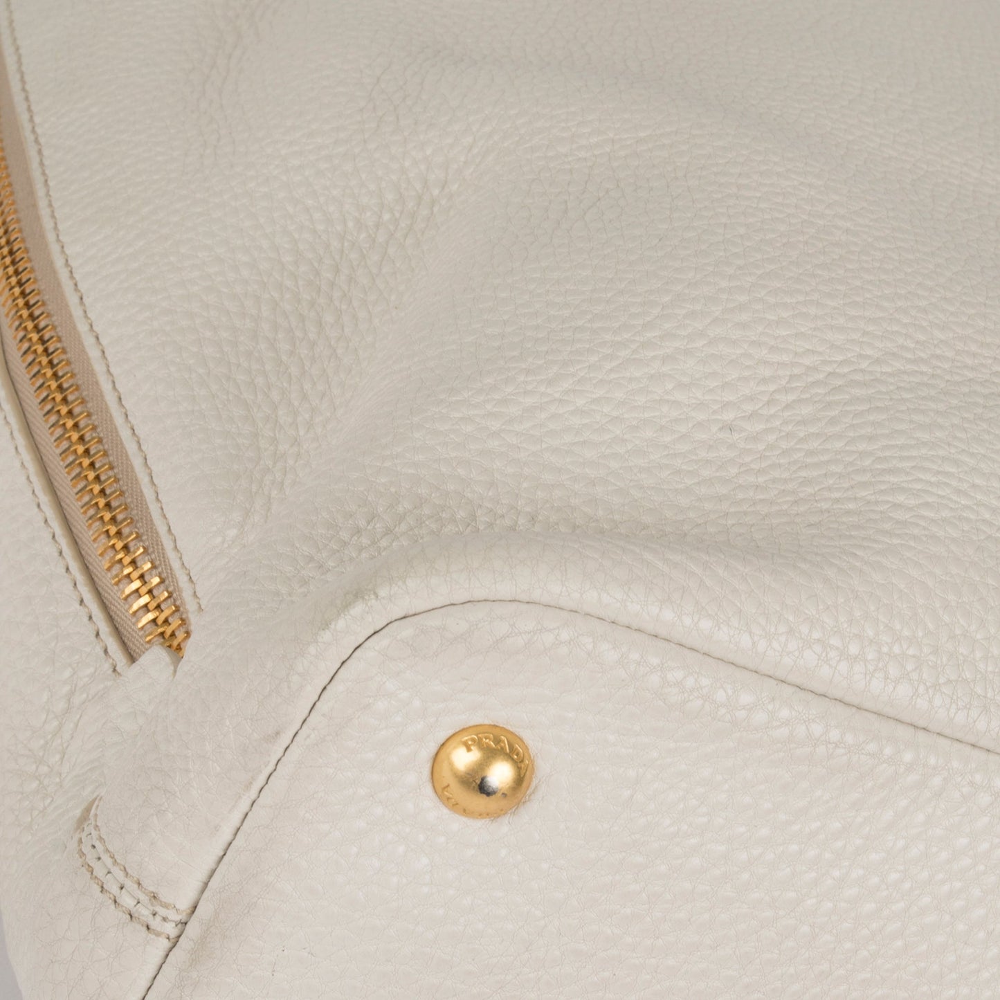 Prada Large Vitello Daino Side Zip Shopping Tote