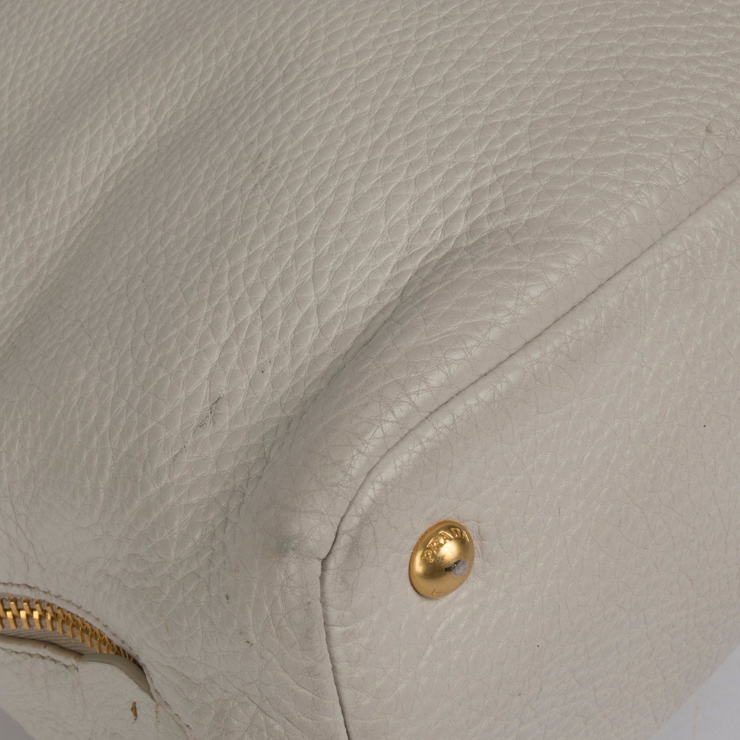 Prada Large Vitello Daino Side Zip Shopping Tote