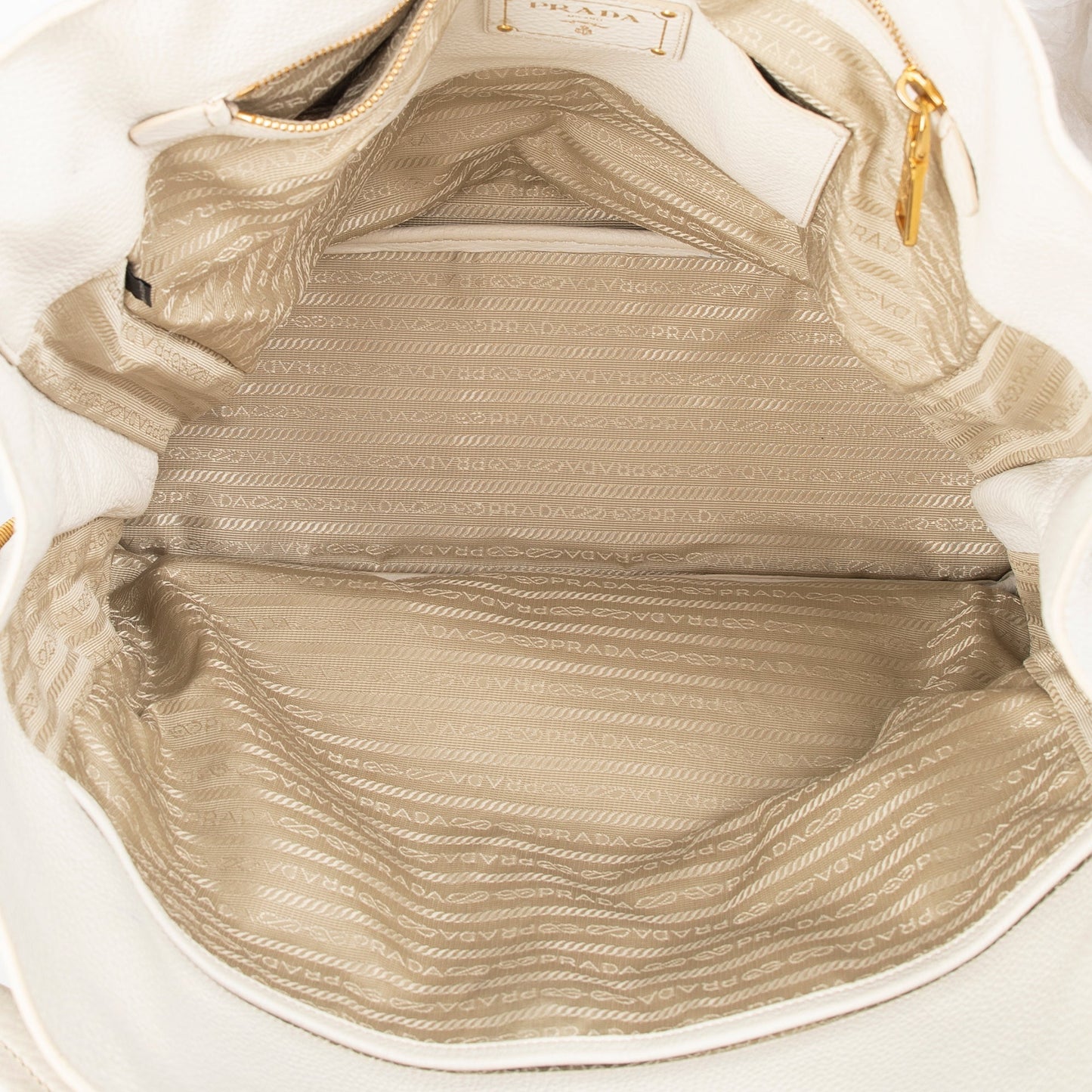 Prada Large Vitello Daino Side Zip Shopping Tote