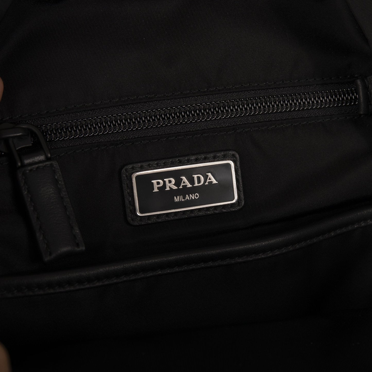 Prada Leather-Trimmed Tessuto Nylon Sling Backpack