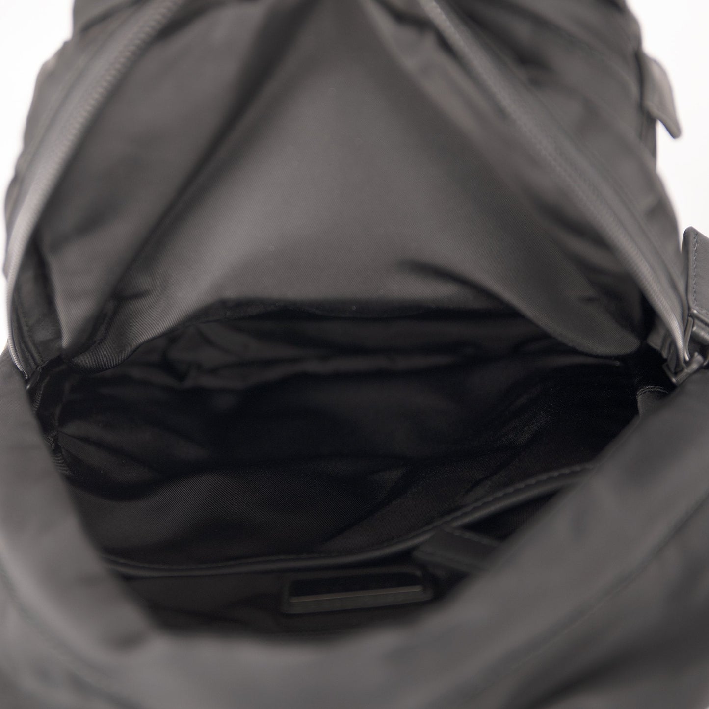 Prada Leather-Trimmed Tessuto Nylon Sling Backpack