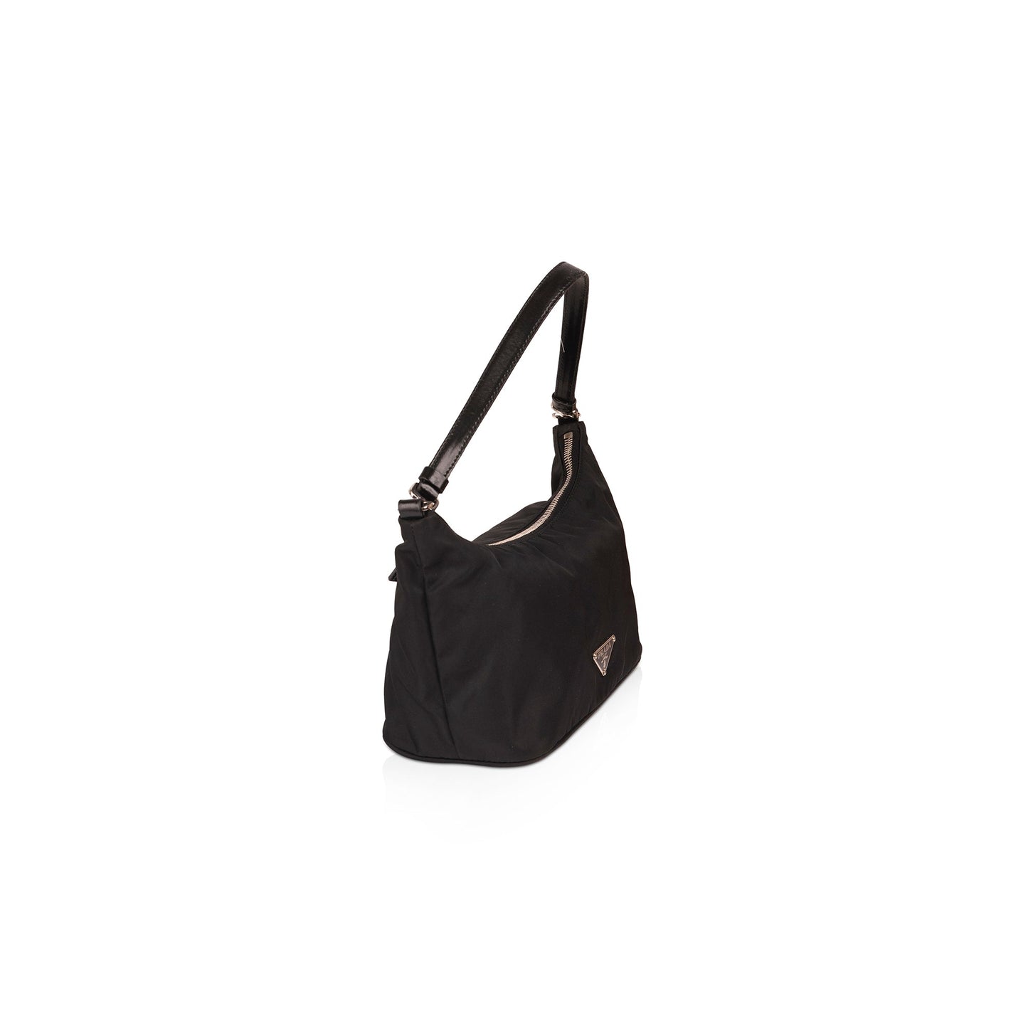 Prada Leather-Trimmed Tessuto Pochette