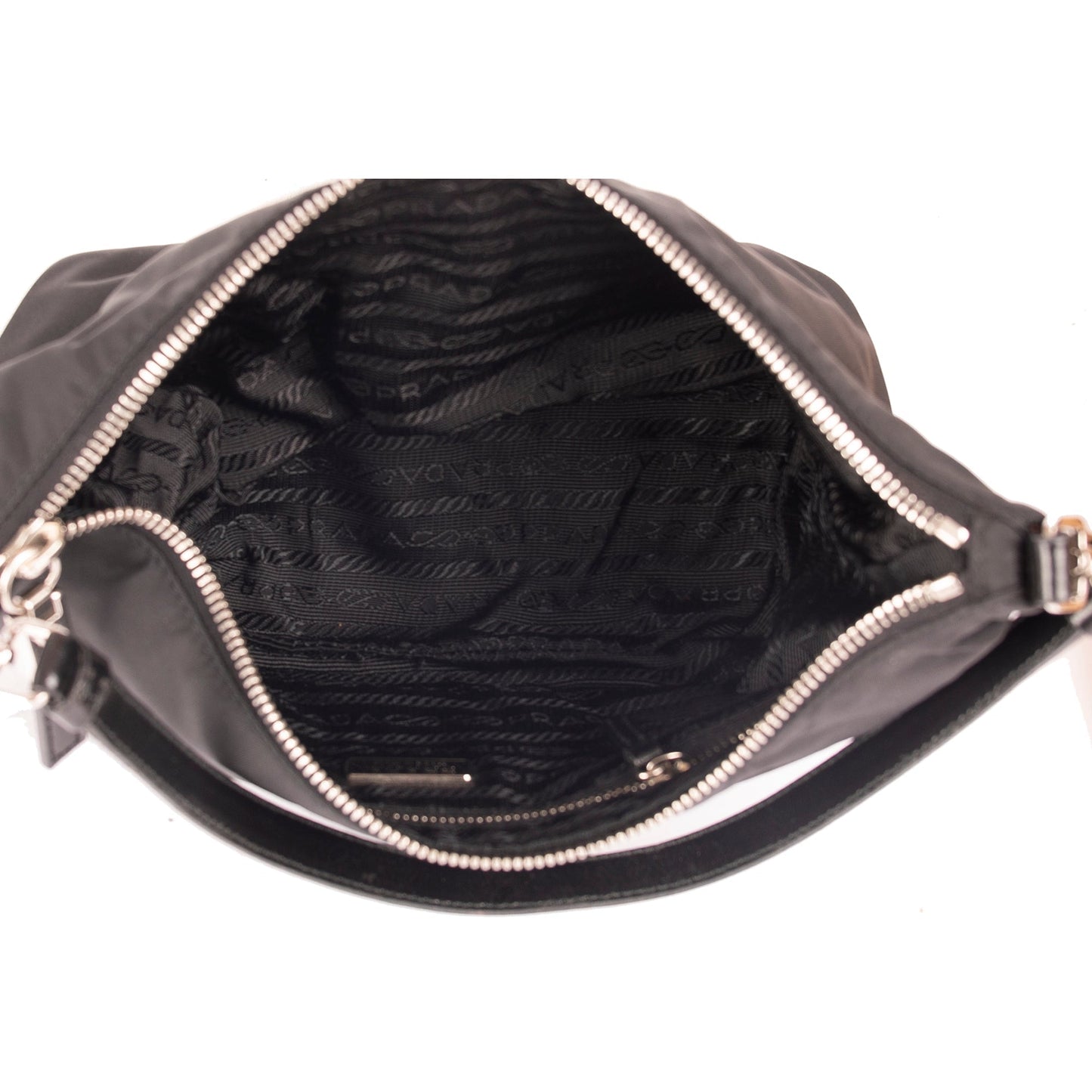 Prada Leather-Trimmed Tessuto Pochette