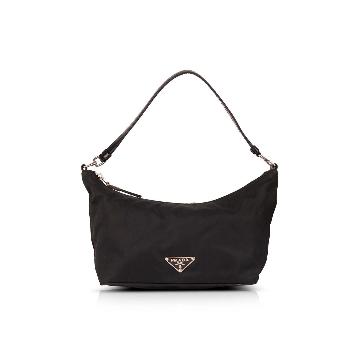 Prada Leather-Trimmed Tessuto Pochette