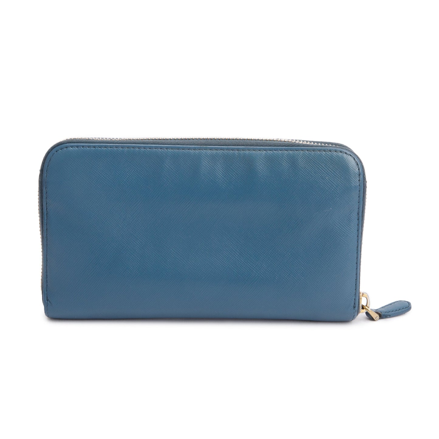 Prada Marine Saffiano Metal Leather Zip Around Wallet