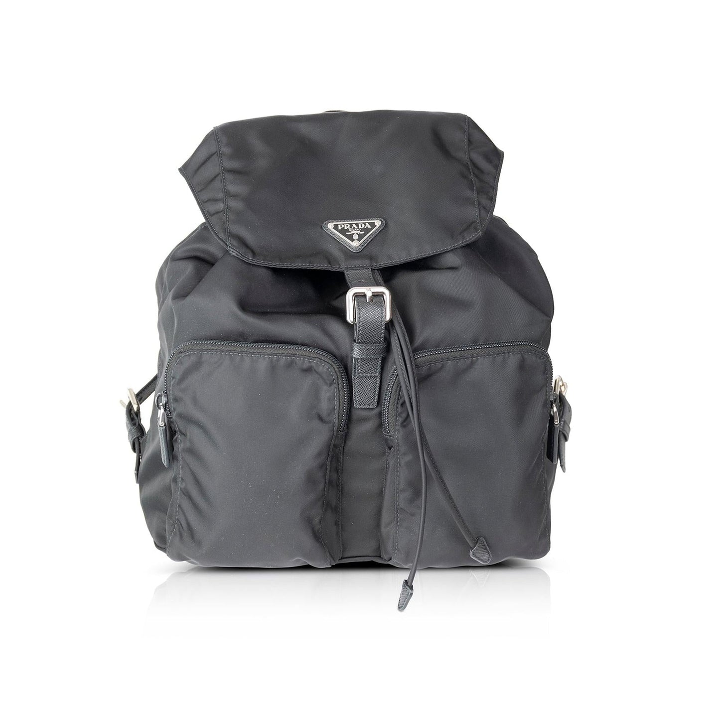 Prada Medium Saffiano Leather-Trimmed Tessuto Nylon Backpack