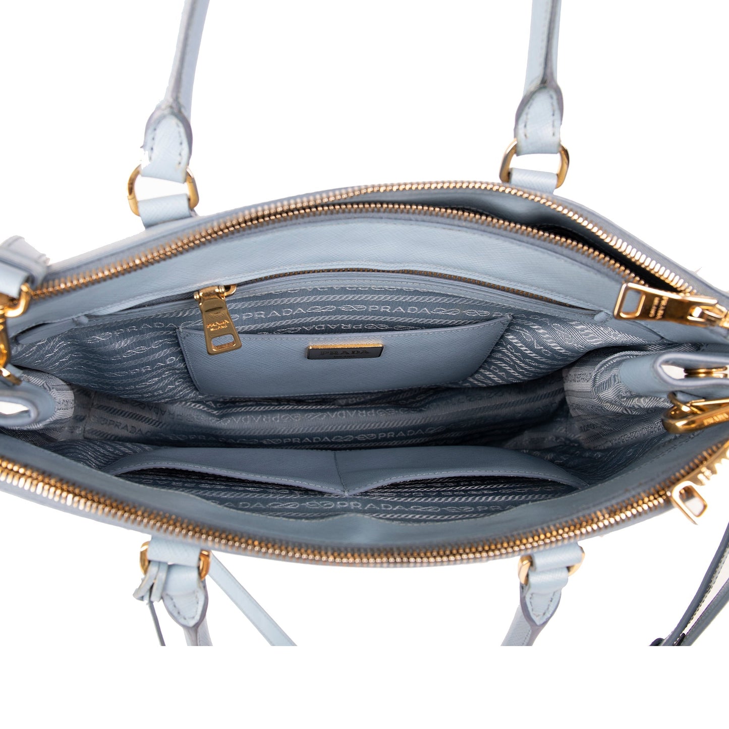 Prada Medium Saffiano Lux Double Zip Galleria Tote