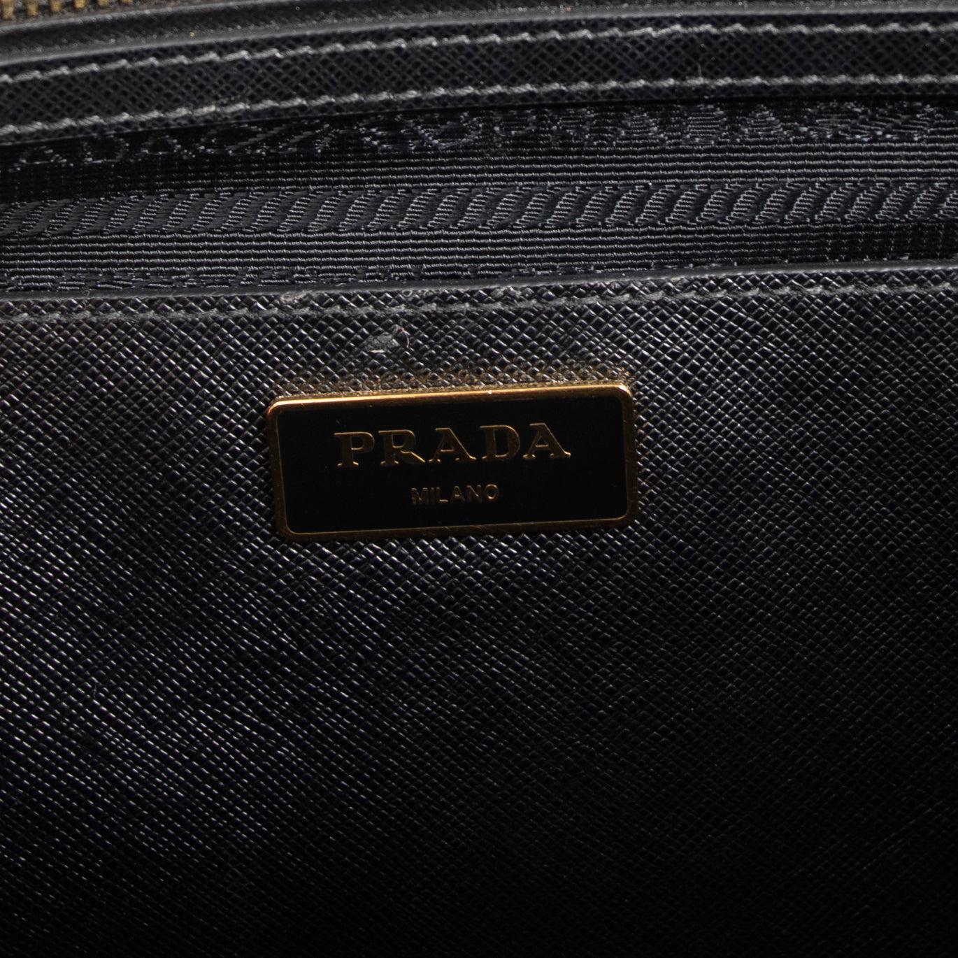Prada Medium Saffiano Lux Double Zip Galleria Tote