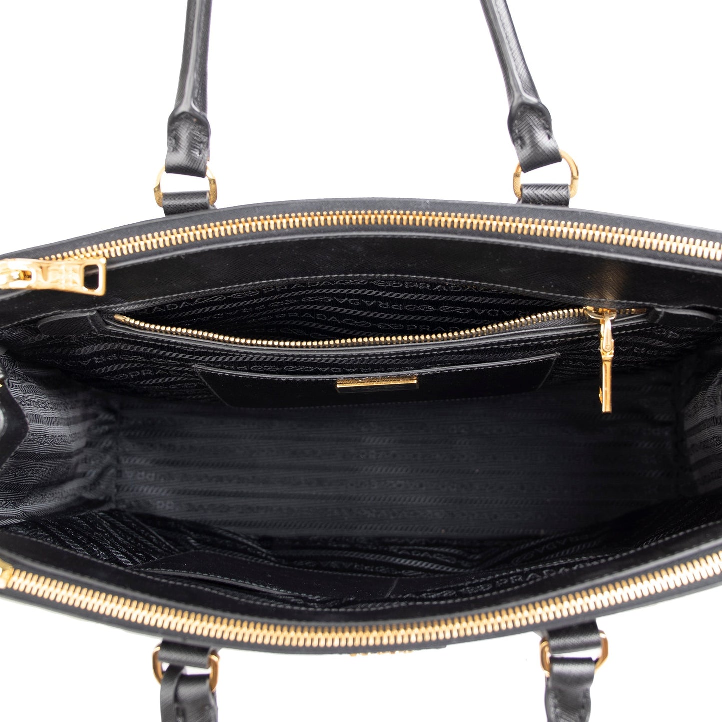 Prada Medium Saffiano Lux Double Zip Galleria Tote
