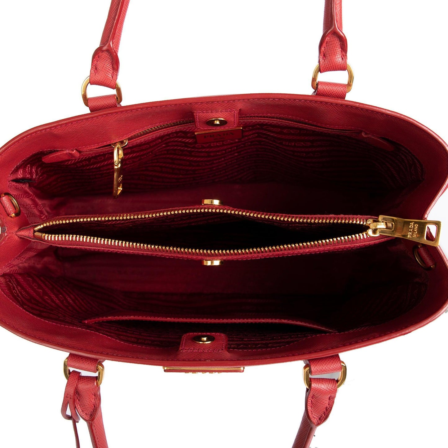 Prada Medium Saffiano Lux Galleria Zip Tote