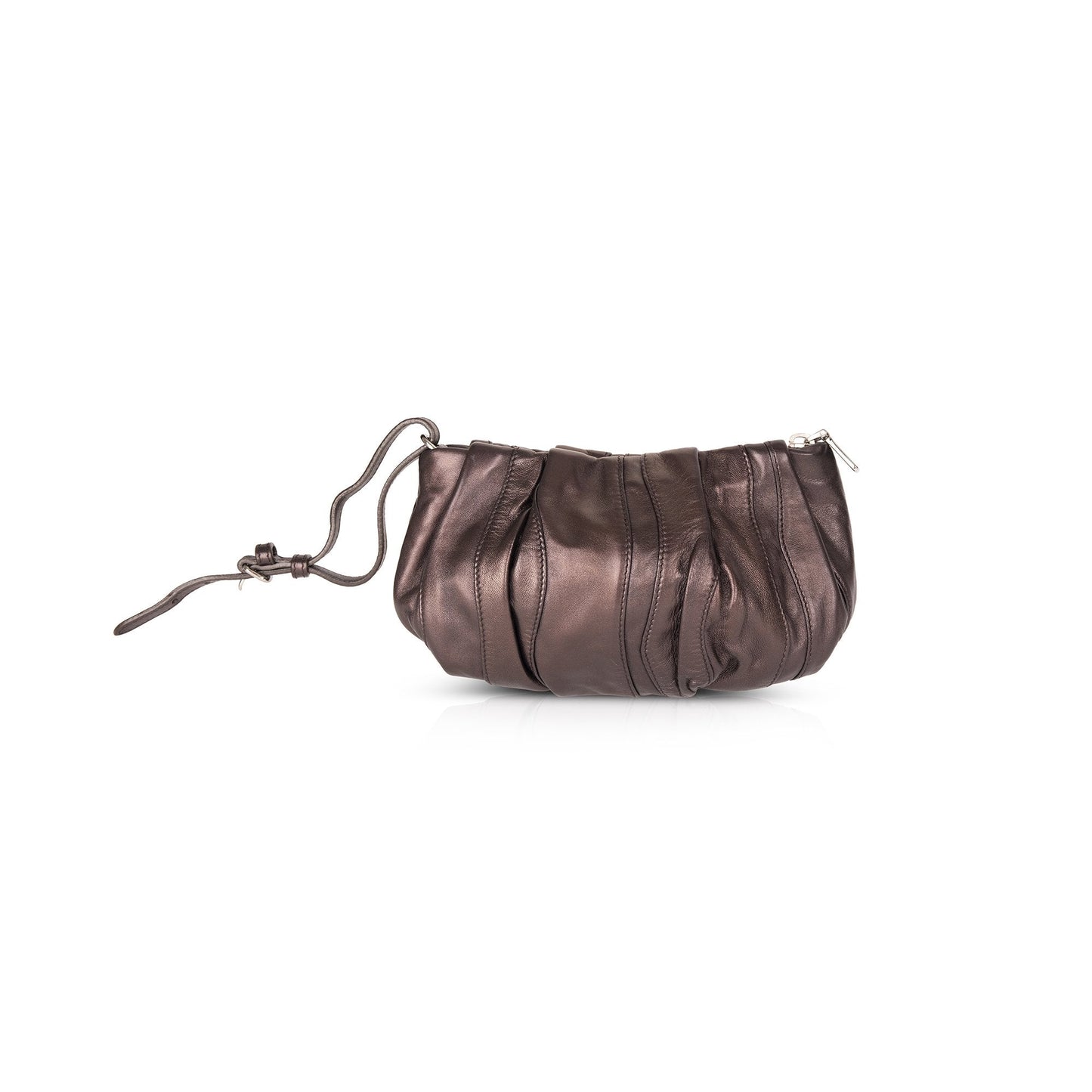 Prada Metallic Nappa Waves Wristlet