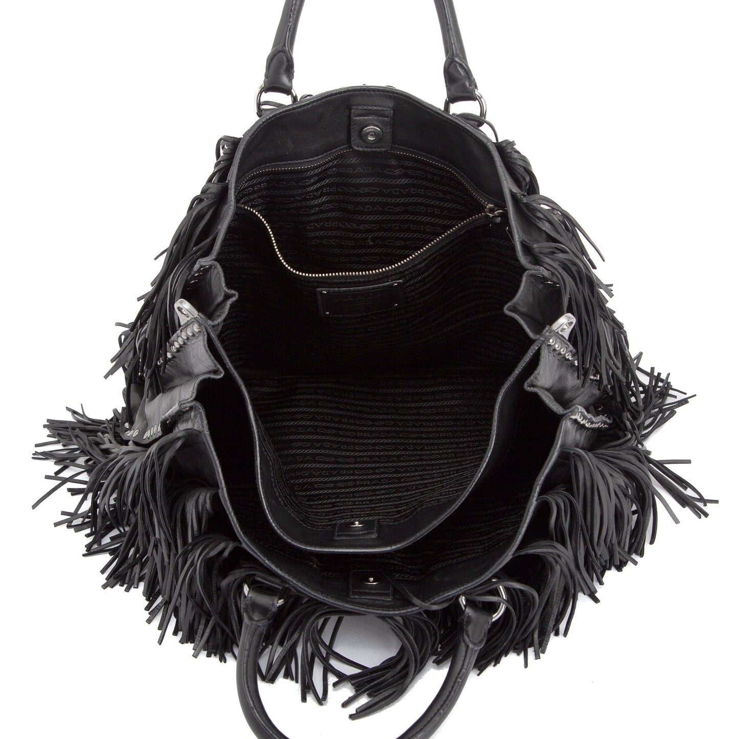 Prada Nappa Leather Fringe Tote