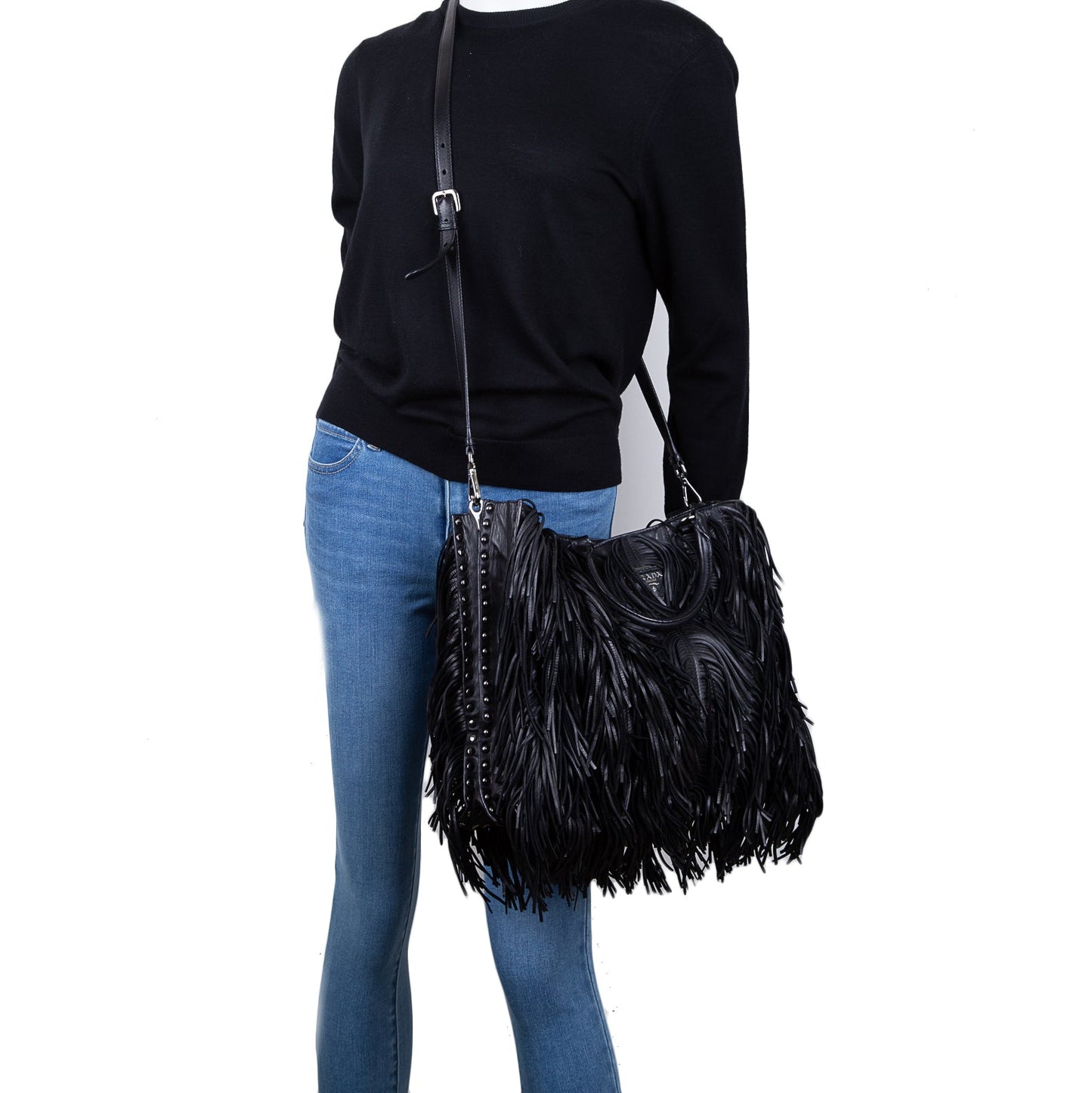 Prada Nappa Leather Fringe Tote