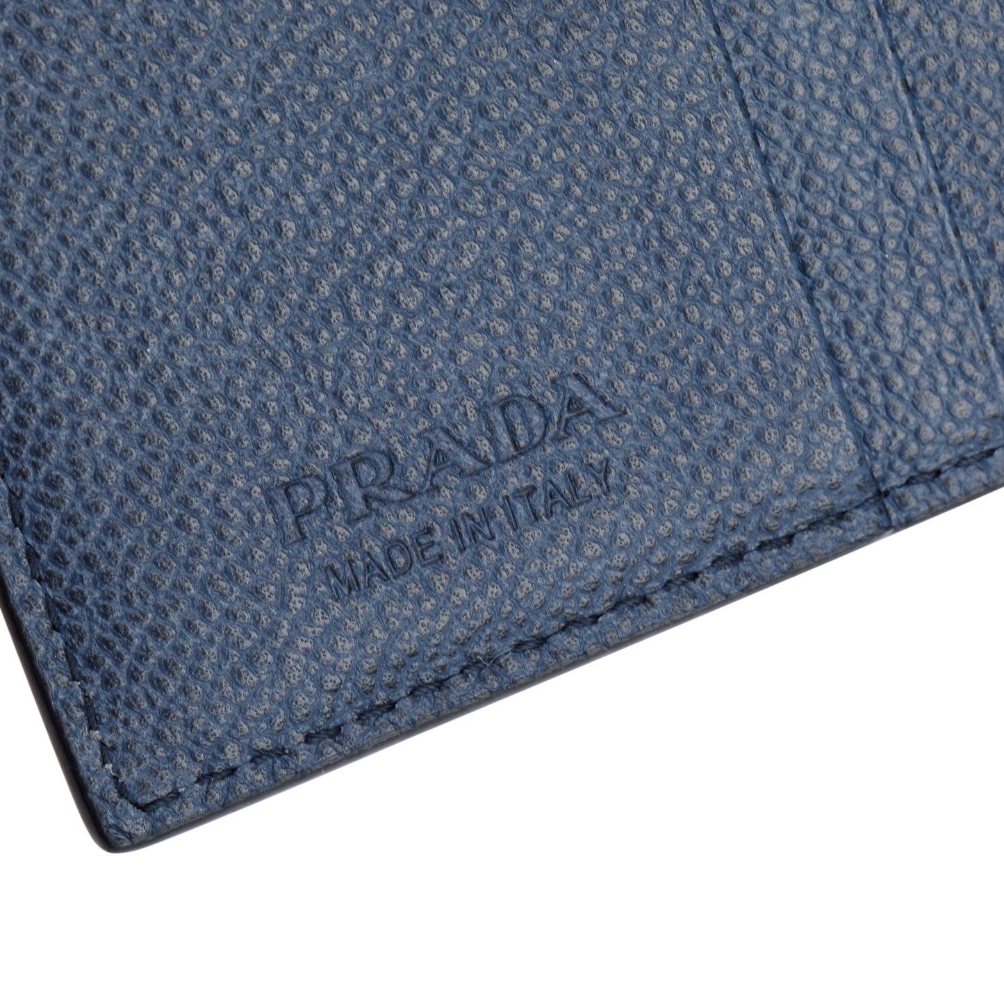 Prada Navy Leather Bi-Fold Wallet