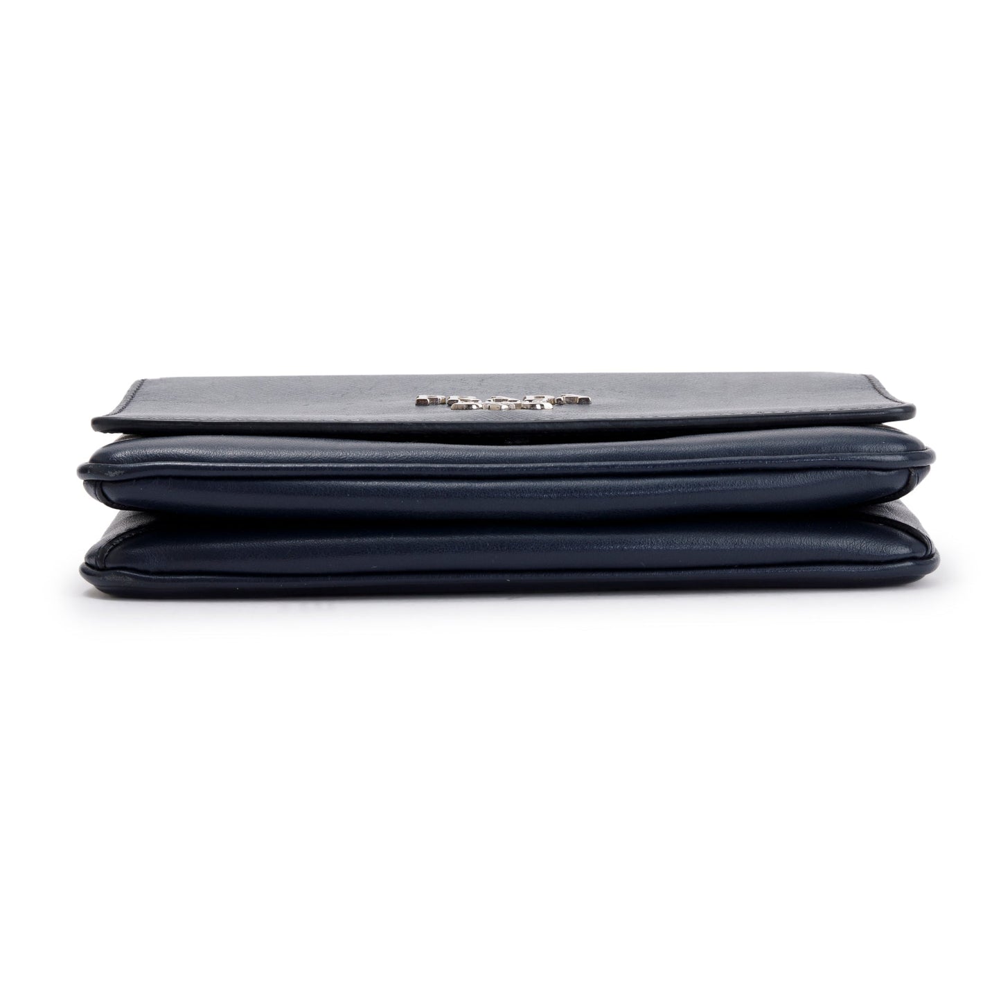 Prada Navy Soft Calf Saffiano Leather Chain Crossbody Bag