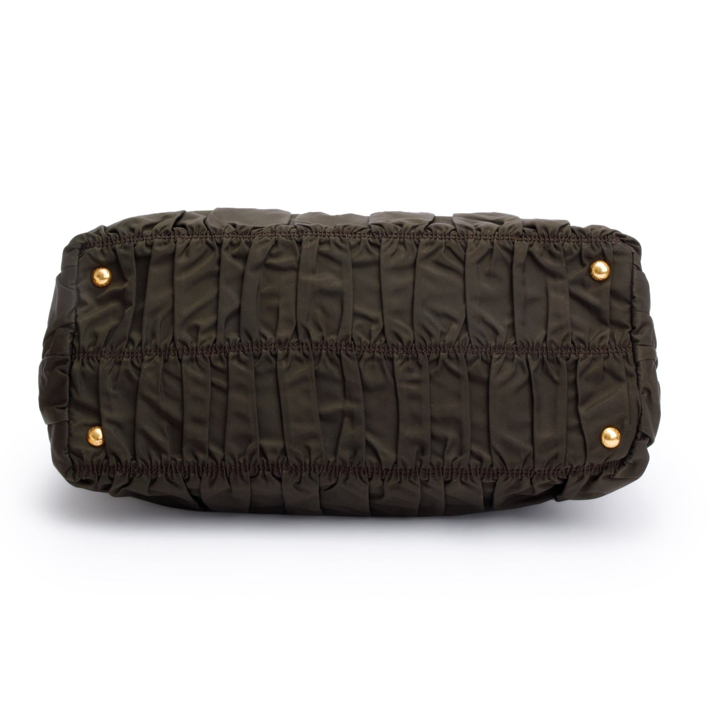 Prada Olive Green Tessuto Nylon Gauffre Quilted Tote