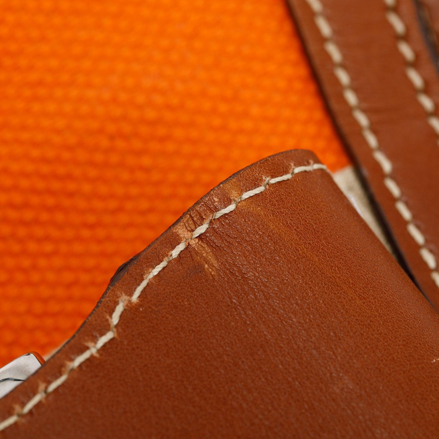 Prada Orange Canapa Vitello Leather Darwstring Hobo